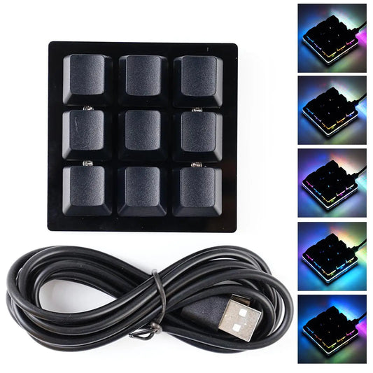 BUDI 9-Key RGB Programmable Macro Mechanical Keypad | USB DIY Macro Keypad Oasis Select