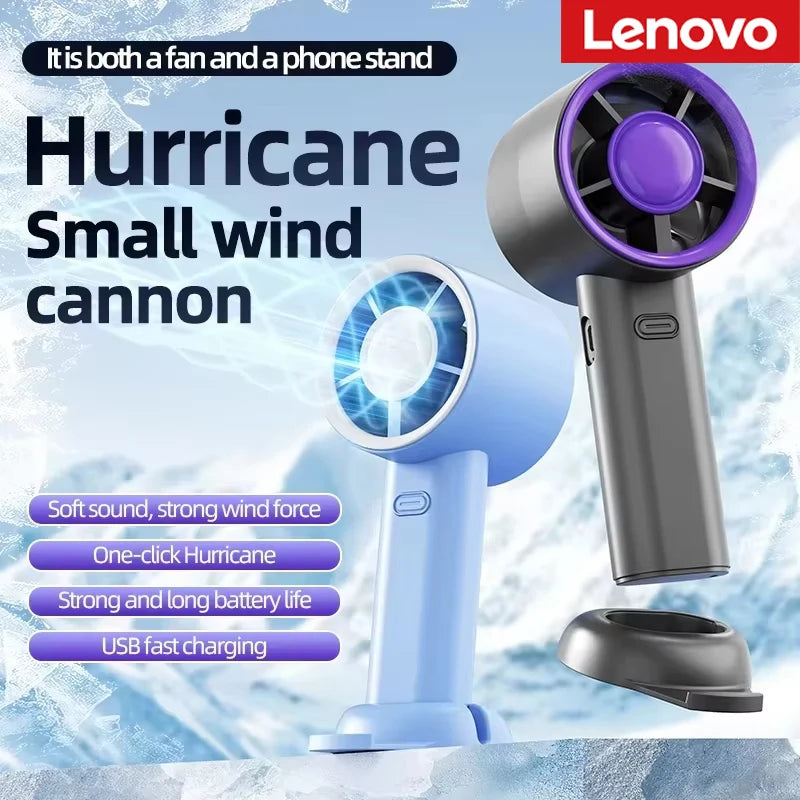 Lenovo Handheld Fan Portable USB Rechargeable Low Noise High Speed Strong Airflow Suitable For Office Outdoor And Commuting Use Peaceful Pleasures Health and Wellness