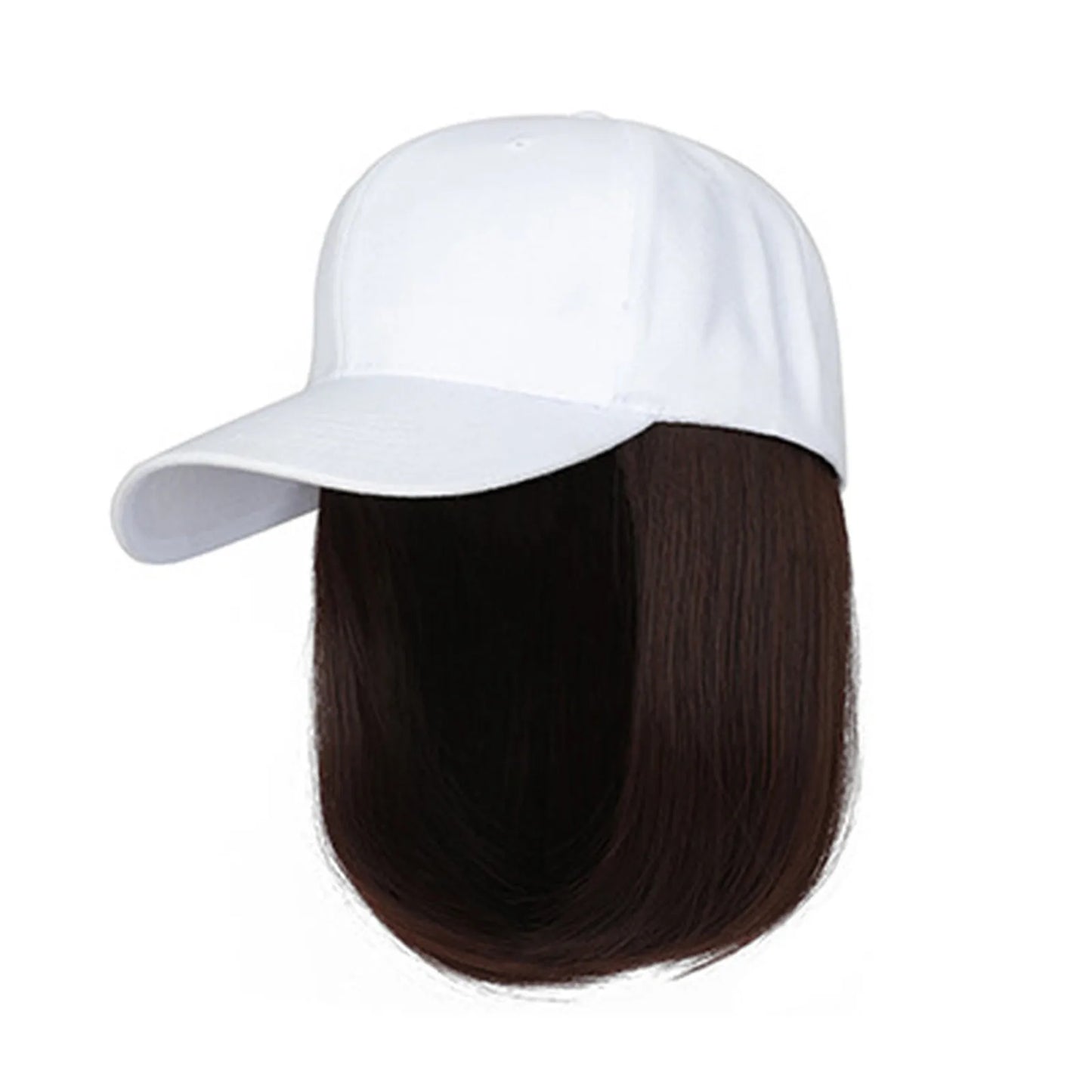 Baseball Cap Bob Wig Hat with Hair Extensions – Adjustable