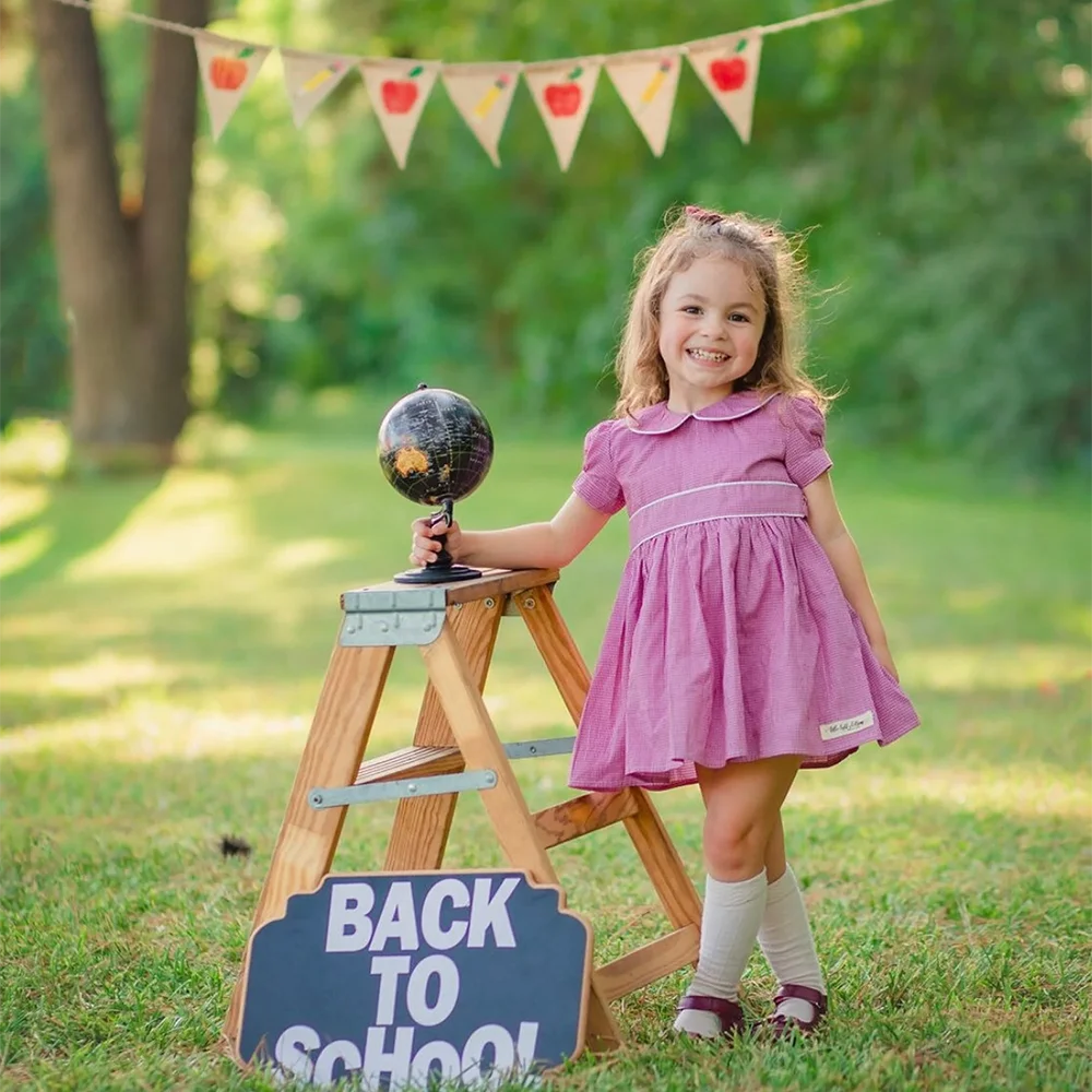 Back to School Burlap Banner | Apple Pencil Bunting Decor
