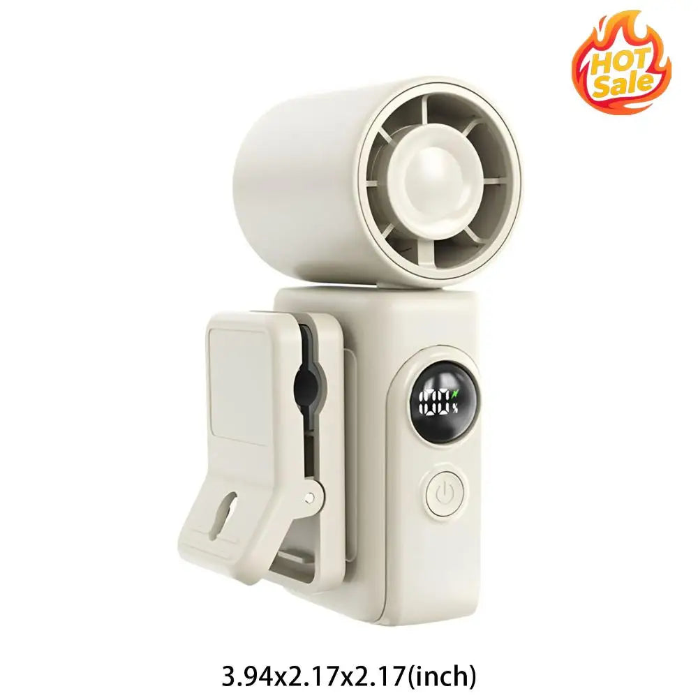 Portable Clip Fan USB-C | LED Display, 2400mAh, 360° Rotate