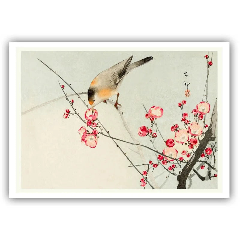 Ohara Koson Japanese Ukiyo Poster Vintage Goldfish Lotus Owl Peacock Geisha Canvas Painting Wall Art for Living Room Home Dec Peaceful Pleasures Health and Wellness 16 40x50cm Unframed