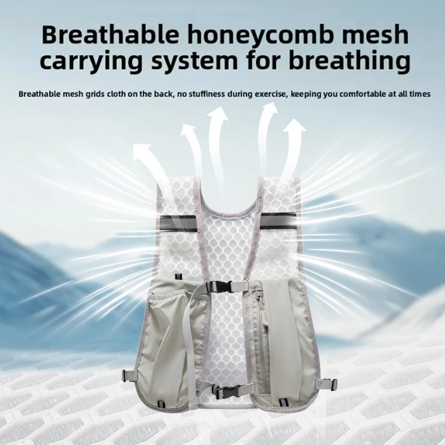 New Running Water Bottle Storage Vest Lightweight Running Vest Reflective Hydration Water Chest Pack With Phone Holder Peaceful Pleasures Health and Wellness
