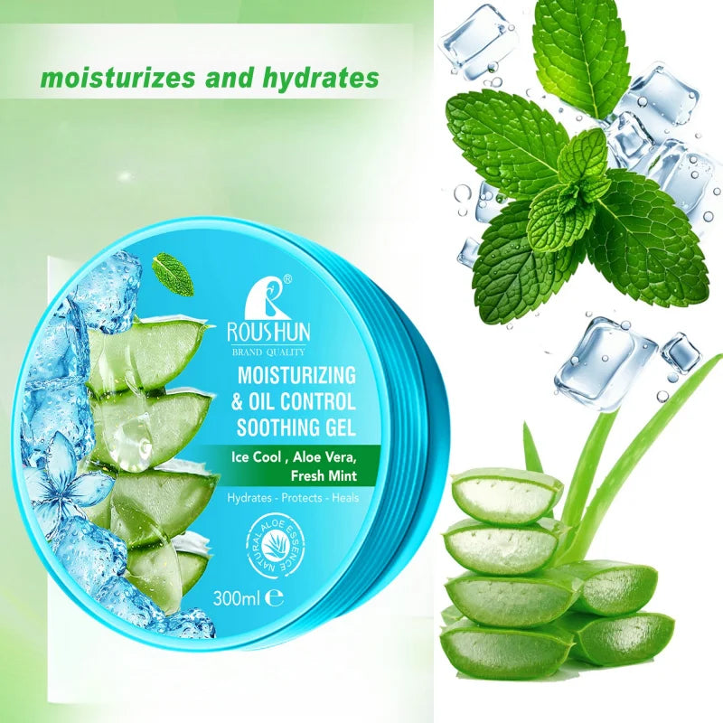 ROUSHUNAloe Vera Gel Hydrating Moisturizing Gel Delicate Nourishing Cream Refreshing Non-greasy Peaceful Pleasures Health and Wellness
