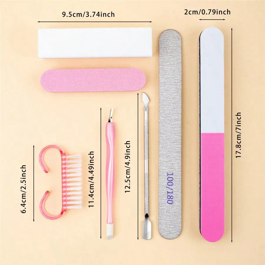 7-Piece Stainless Steel Nail Care Kit – File, Clipper & Cuticle Set