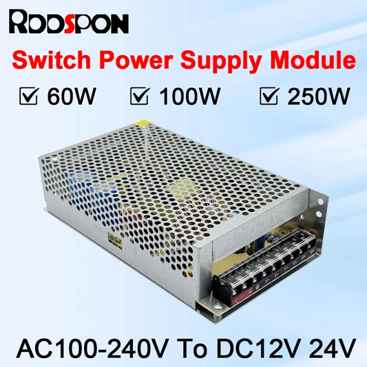 DC 12V 24V Switching Power Supply 60W 100W 250W 5A AC to DC LED Transformer Power Adapter Switching Power Supply Industrial SMPS Peaceful Pleasures Health and Wellness
