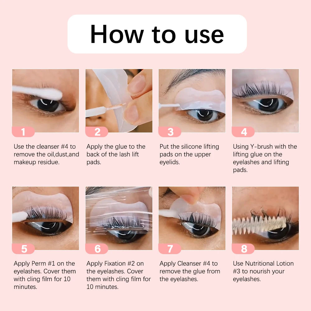 Free Shipping Lash Lift Kit Long Lasting Eyelash Lifting Perming Lotion Fixation Glue Curly Lasher Beauty Salon Home Use Pro Kit Peaceful Pleasures Health and Wellness