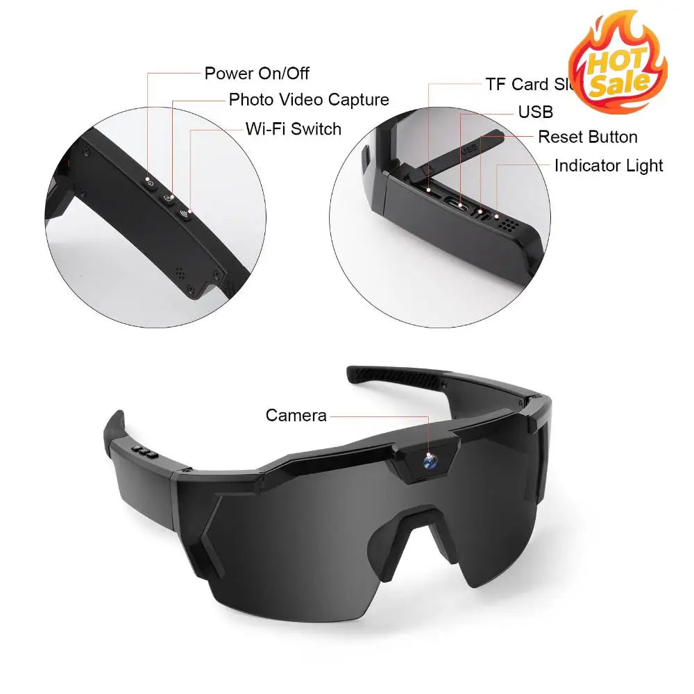 HD 1080P Camera Sunglasses 64GB – Sport Recording Glasses