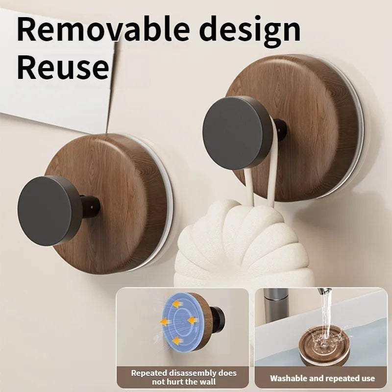 No-Drill Suction Cup Wall Hooks | Bathroom & Kitchen (1–3 Hooks)