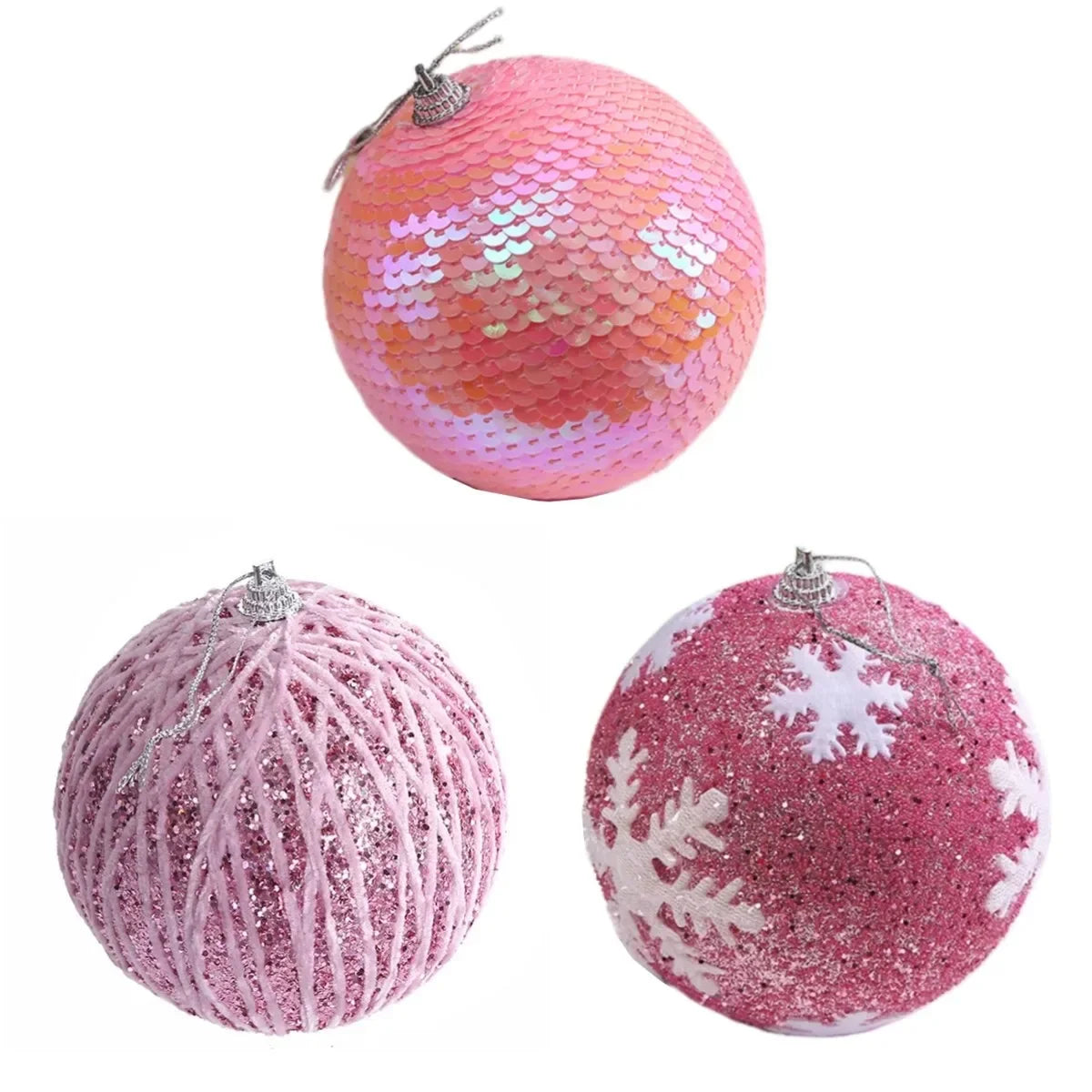 Pink Foam Christmas Ball Ornament 10cm | Holiday & Wedding Decor