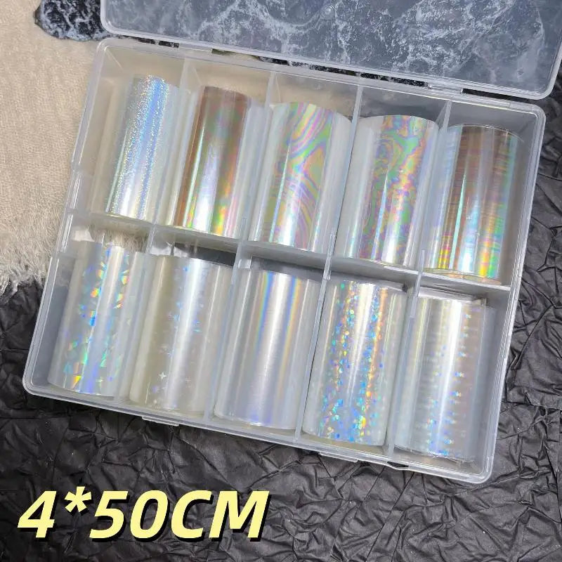 1 Set Floral Chameleon Nails Wraps 6/10 Patterns Metal Nail Foils For Transfer Paper Stickers DIY Water Marble Nail Art Decor Peaceful Pleasures Health and Wellness A17