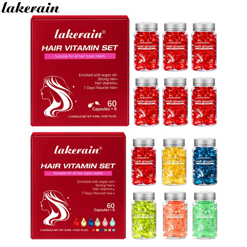 Moroccan Argan Vitamin Hair Oil Capsules – 60ct Nourish & Smooth
