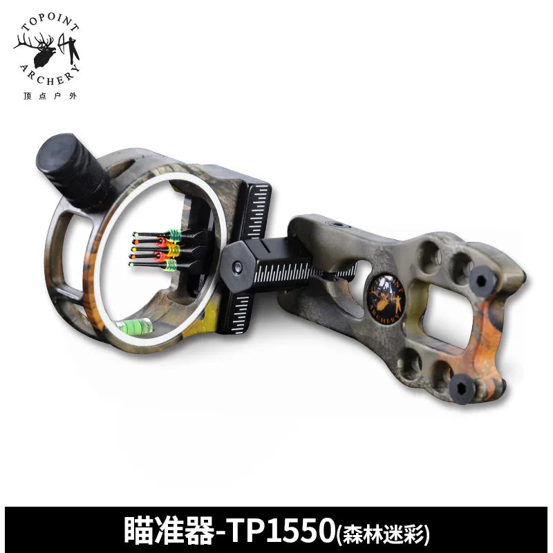 Topoint TP1550 Compound Bow 5 Pin Sight LED Light 0 029 Fiber Brass