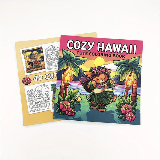 Hawaiian Coloring Book Creative Cute Students Can Decompress Draw Peaceful Pleasures Health and Wellness