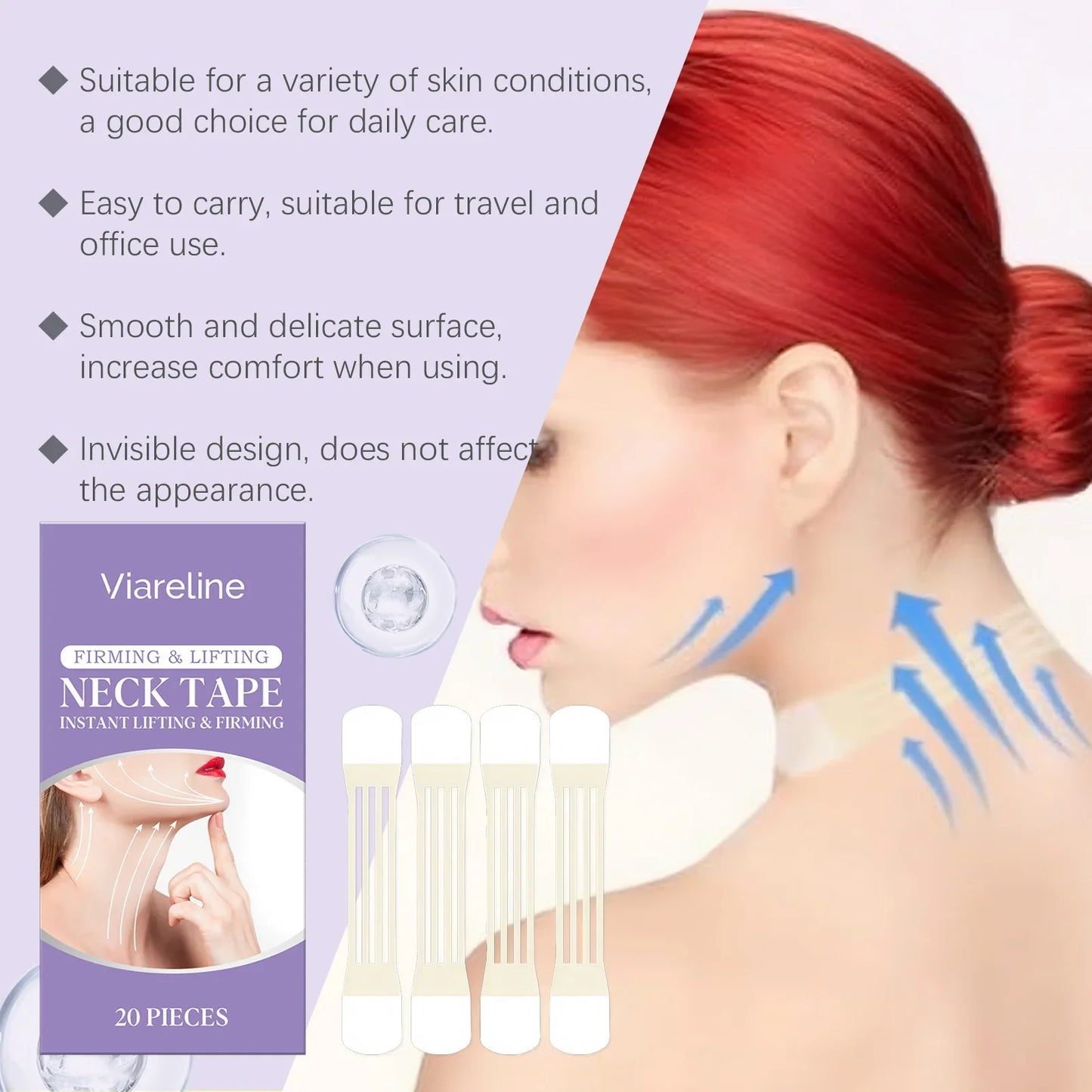 VIARELINE Neck Tightening Patch – Firm & Smooth Neck (20pcs)