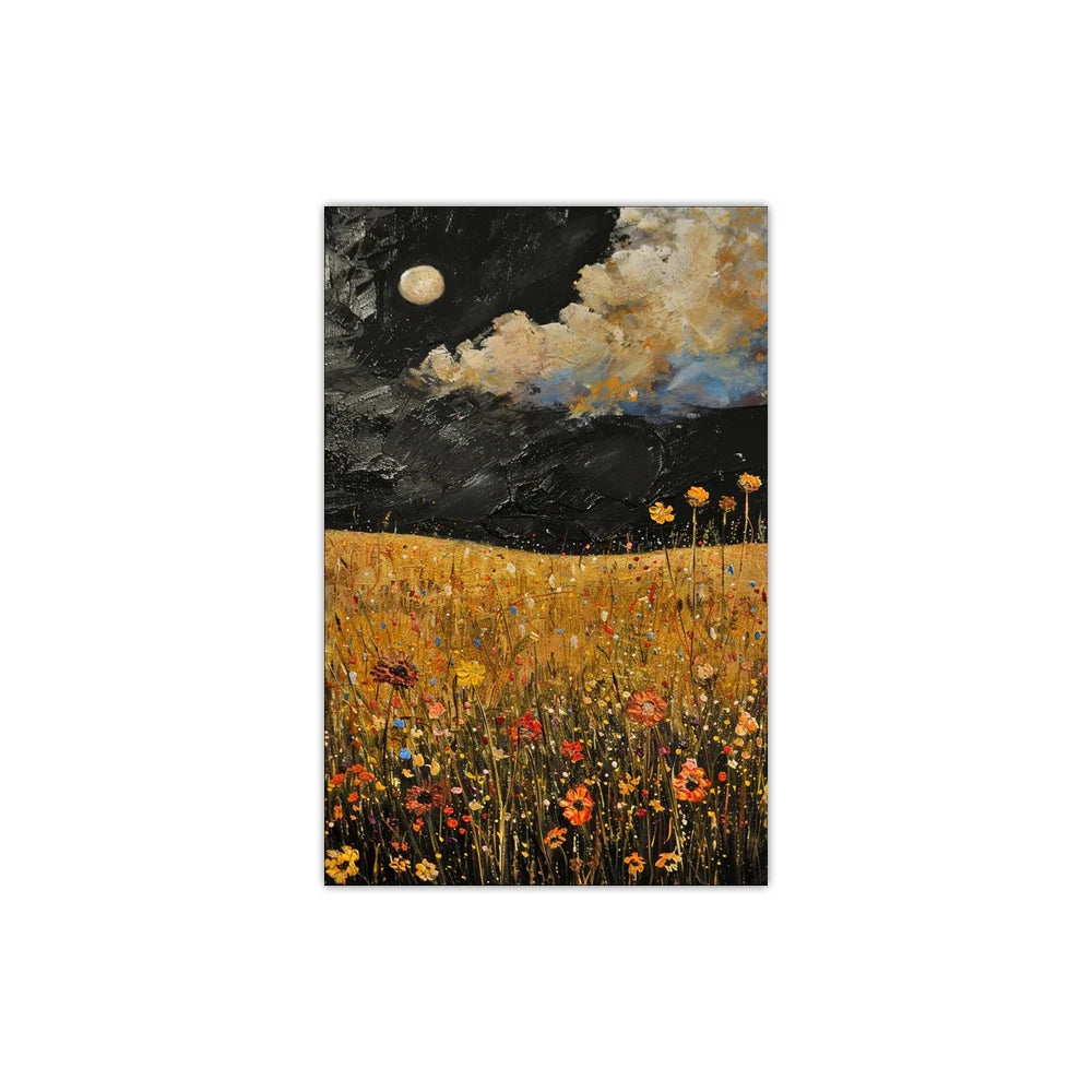 Vintage Wildflowers Canvas Wall Art | Farmhouse Floral Poster