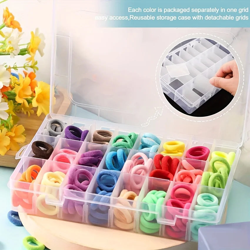 280colorful headband boxes, 24 colors, high-elasticity candy-colored seamless towel ribbons, suitable for daily wear, comes with Peaceful Pleasures Health and Wellness