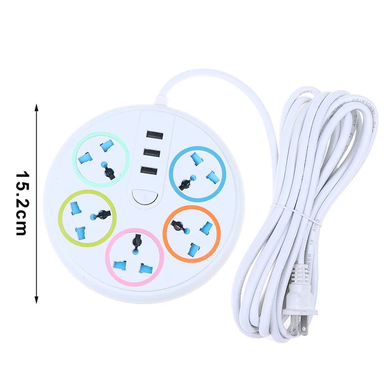 New EU US Plug 2/3Pin Universal Power Strip TypeC 3 USB Port 5 Way Outlet 2/3/5M Extension Power Socket Charge Electrical Socket Peaceful Pleasures Health and Wellness