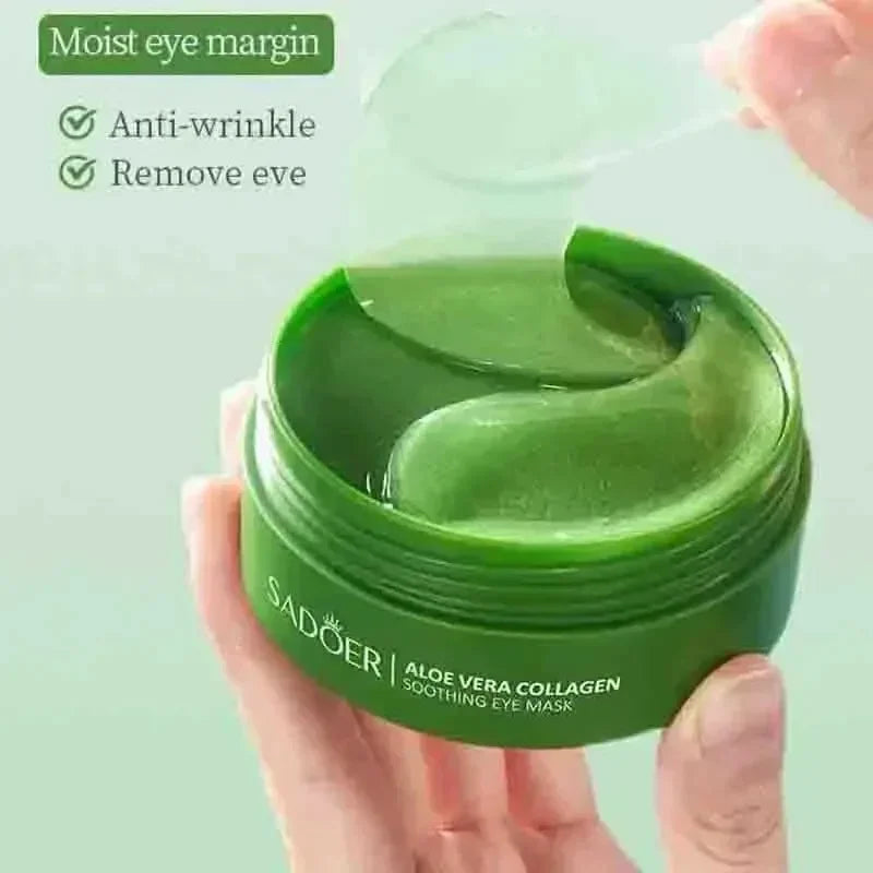 SADOER 60pcs Collagen & Aloe Vera Eye Mask Patches Anti Dark Circles Eye Bags Removal Moisturizing & Firming Skin Care Treatment Peaceful Pleasures Health and Wellness