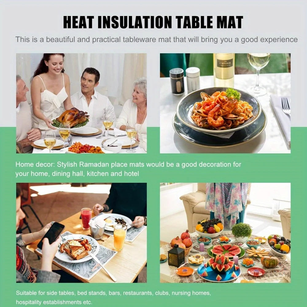 Leeseph 4pcs Silicone Placemats, Non-Slip Waterproof, Stain Resistant, Countertop Protector, Kitchen Counter Mat, Heat Resistant Peaceful Pleasures Health and Wellness