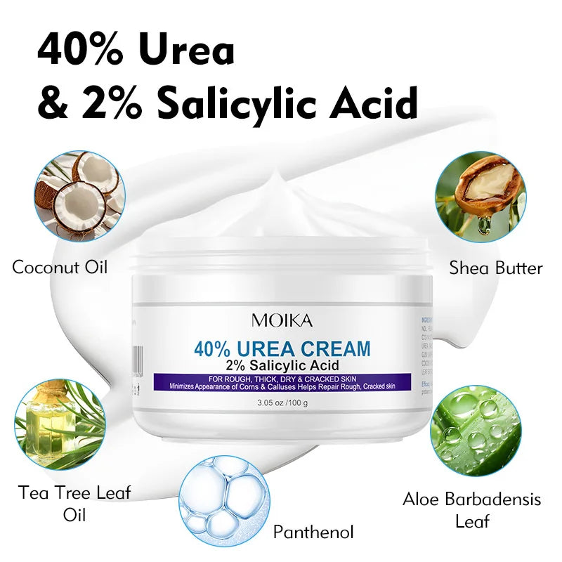 40% Urea Cream For Feet Plus 2% Salicylic Acid Foot & Hand Cream For Cracked Heels&Dry Skin Moisturizes Callus Remover Foot Care Peaceful Pleasures Health and Wellness