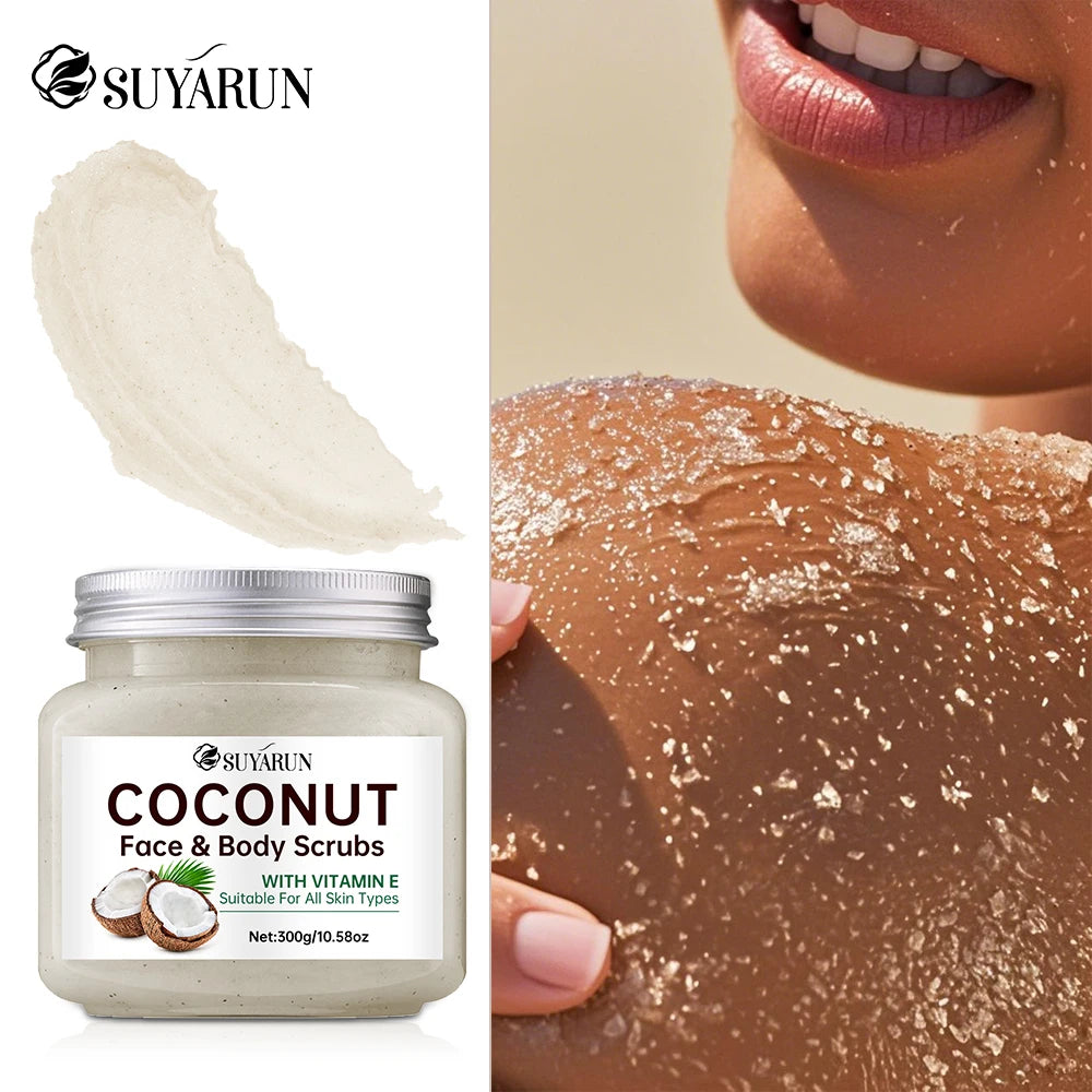 SUYARUN Organic Coconut Sugar Body Scrub Exfoliating & Moisturizing - Natural Spa Care for Soft Skin - 300g. Peaceful Pleasures Health and Wellness