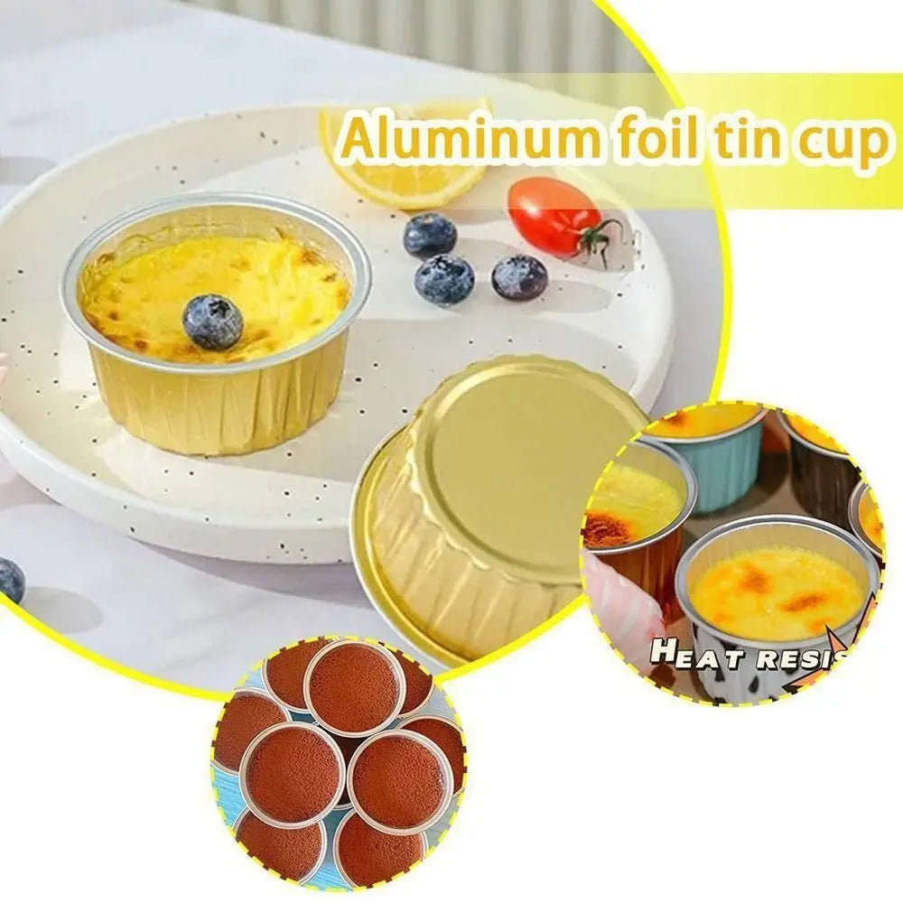10pcs Gifts Reusable Aluminum Foil Tin Cup Cake Tool Small Baking Tinfoil Box Round Tray Tinfoil Cups Peaceful Pleasures Health and Wellness