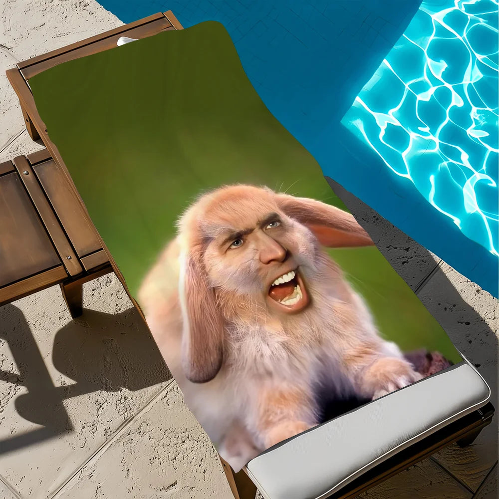 Nicolas Cage Quick-Dry Beach Towel | Soft Pool & Travel Gift Novelty Beach Towel Peaceful Pleasures Health and Wellness z6 STJ80x160CM
