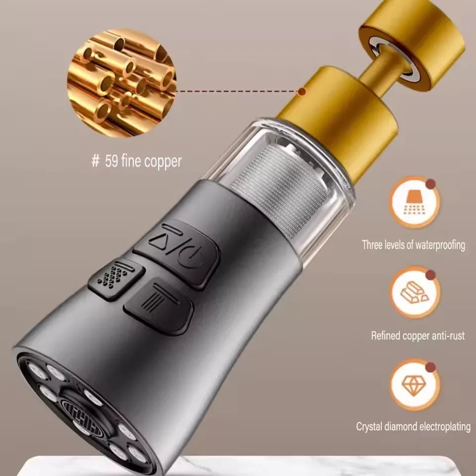 360° Rotating Faucet Extender Filter Aerator Splash Guard Nozzle