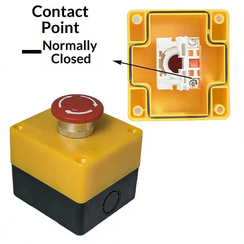 1Set 10A Emergency Stop Button Switch Box Waterproof Safety STOP Push Button With Rain Cover For Industrial Machine Peaceful Pleasures Health and Wellness A4 0