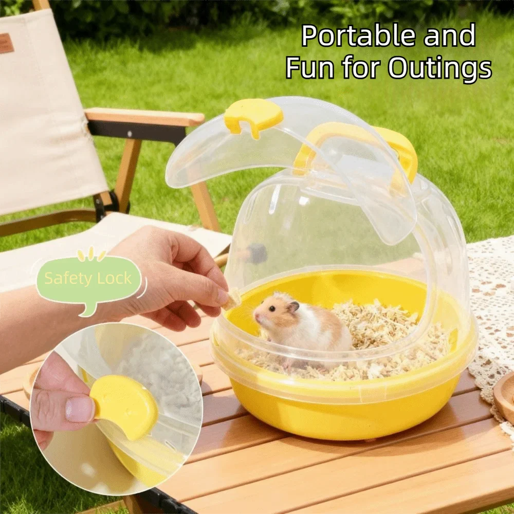 Portable Hamster Carrier Cage – Transparent Travel Box for Pets