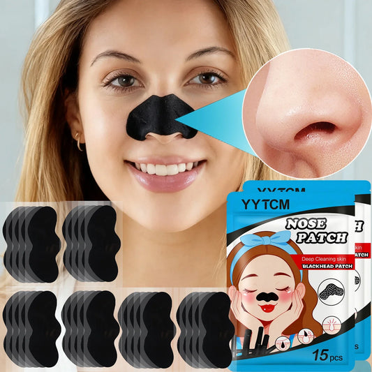 Charcoal Blackhead Nose Strips – Deep Cleansing Peel-Off Mask 15pc Blackhead Nose Strips Oasis Select