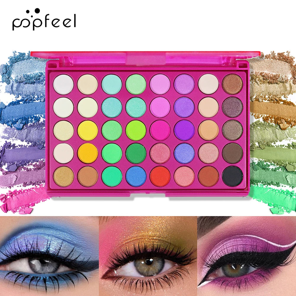 POPFEEL 40-Color Eyeshadow Palette – Matte & Shimmer Shades