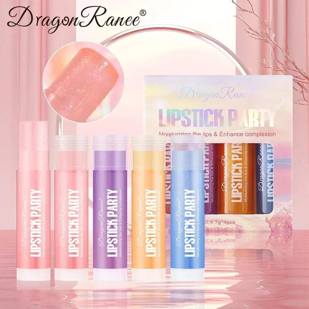 Dragon Ranee Mirror Gloss Lipstick Set 4 Pcs – Shimmer & Hydration