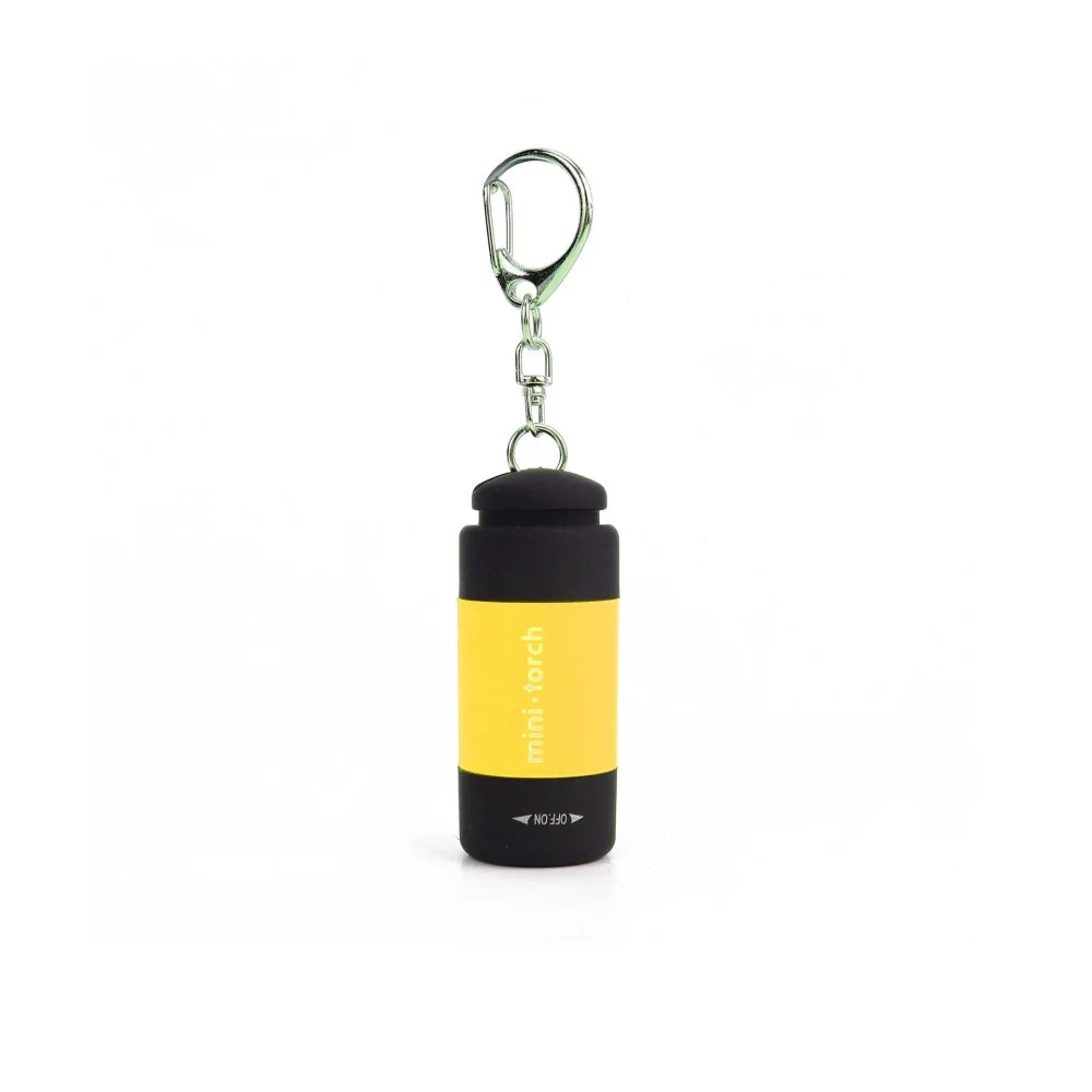 Mini USB Rechargeable LED Flashlight Keychain Waterproof Portable Small Flashlight for Outdoor Camping Hiking Emergency Home Use Peaceful Pleasures Health and Wellness YELLOW