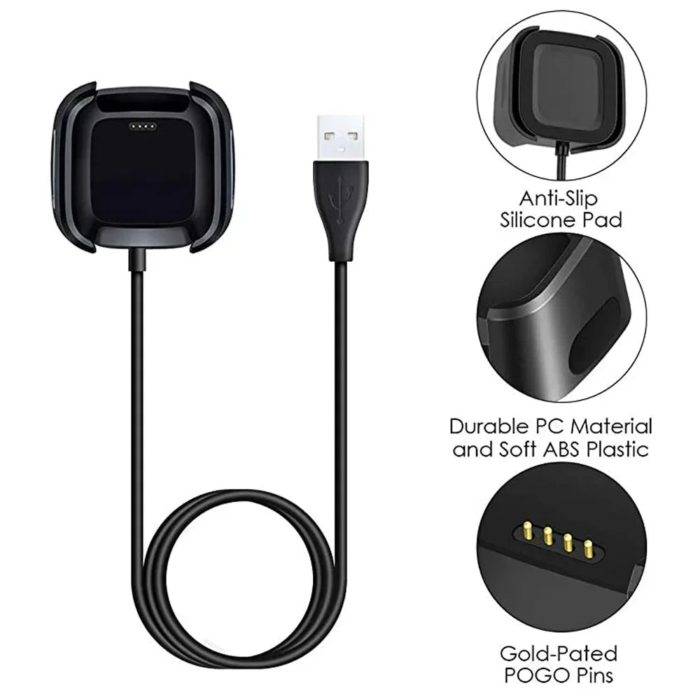 USB Charger Cable Adapter for Fitbit Versa 1/Versa 2 Smart Watch Charging Adapter Dock Accessories for Fitbit Versa Lite Peaceful Pleasures Health and Wellness