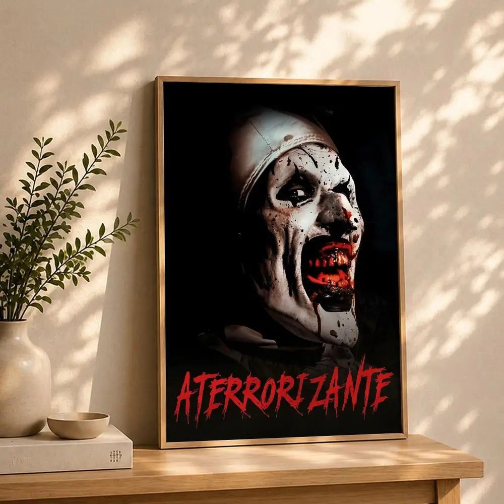 Terrifier Movie Poster HD Self-Adhesive Waterproof Wall Art Movie Wall Poster Peaceful Pleasures Health and Wellness White7 50X70cmNoframe