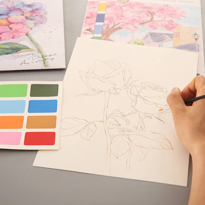 Watercolor Coloring Book Decompression Drawing Doodle Cartoon