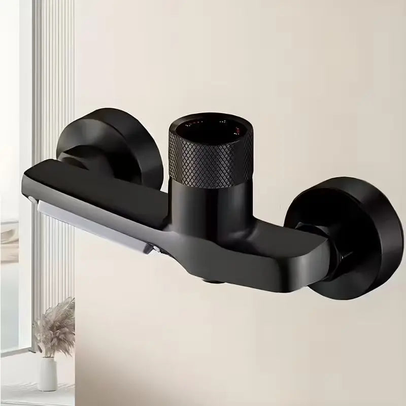 Matte Black Wall-Mounted Bathtub Shower Mixer Faucet