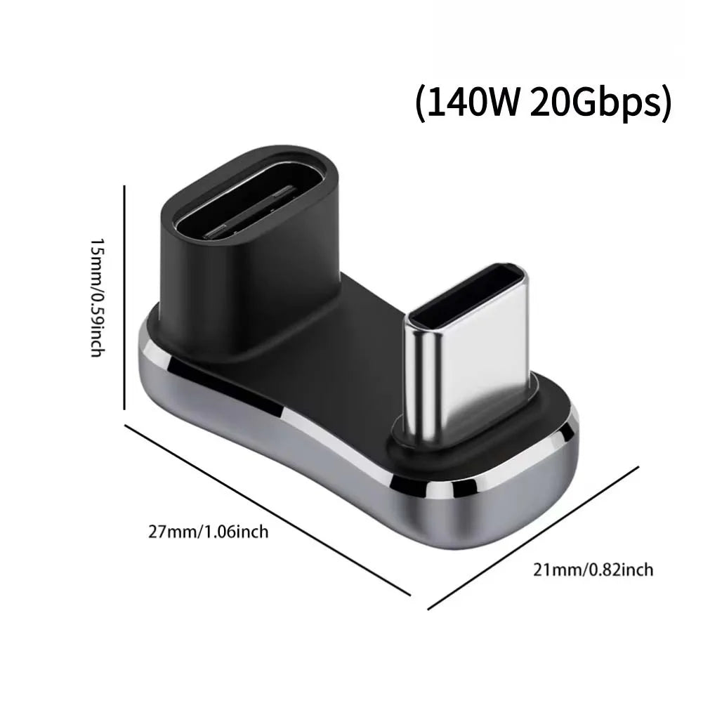 180 Degree Angle USB C Adapter USB-C 20Gbps PD 140W Charging Tablet USB C U Shape Converter for Steam Deck Accessories Peaceful Pleasures Health and Wellness