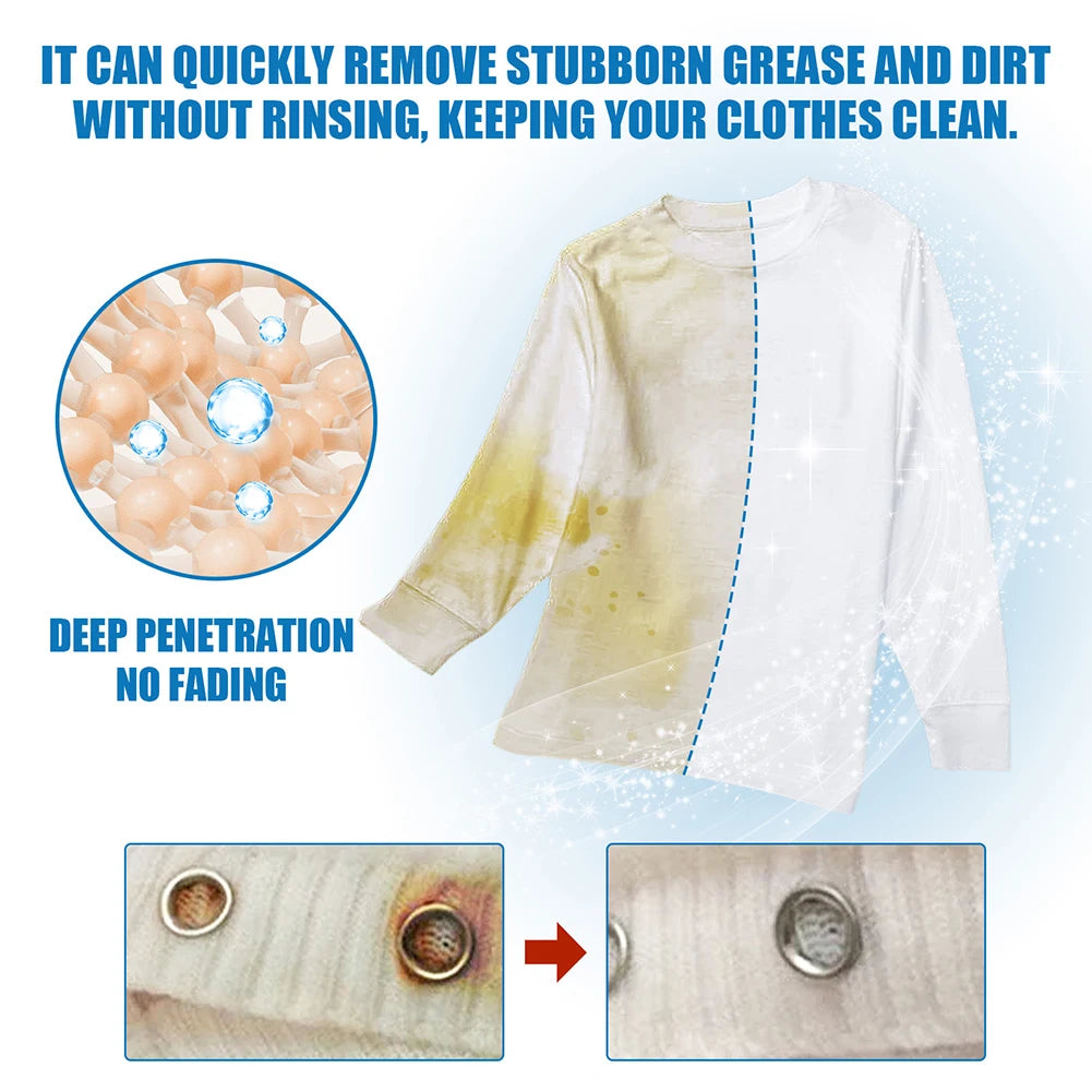Laundry Stain Remover Spray All In 1 Powerful Stain Remover Clothes Dry-Clean Spray Water-Less Fabric No Water Needed Cleaner Peaceful Pleasures Health and Wellness