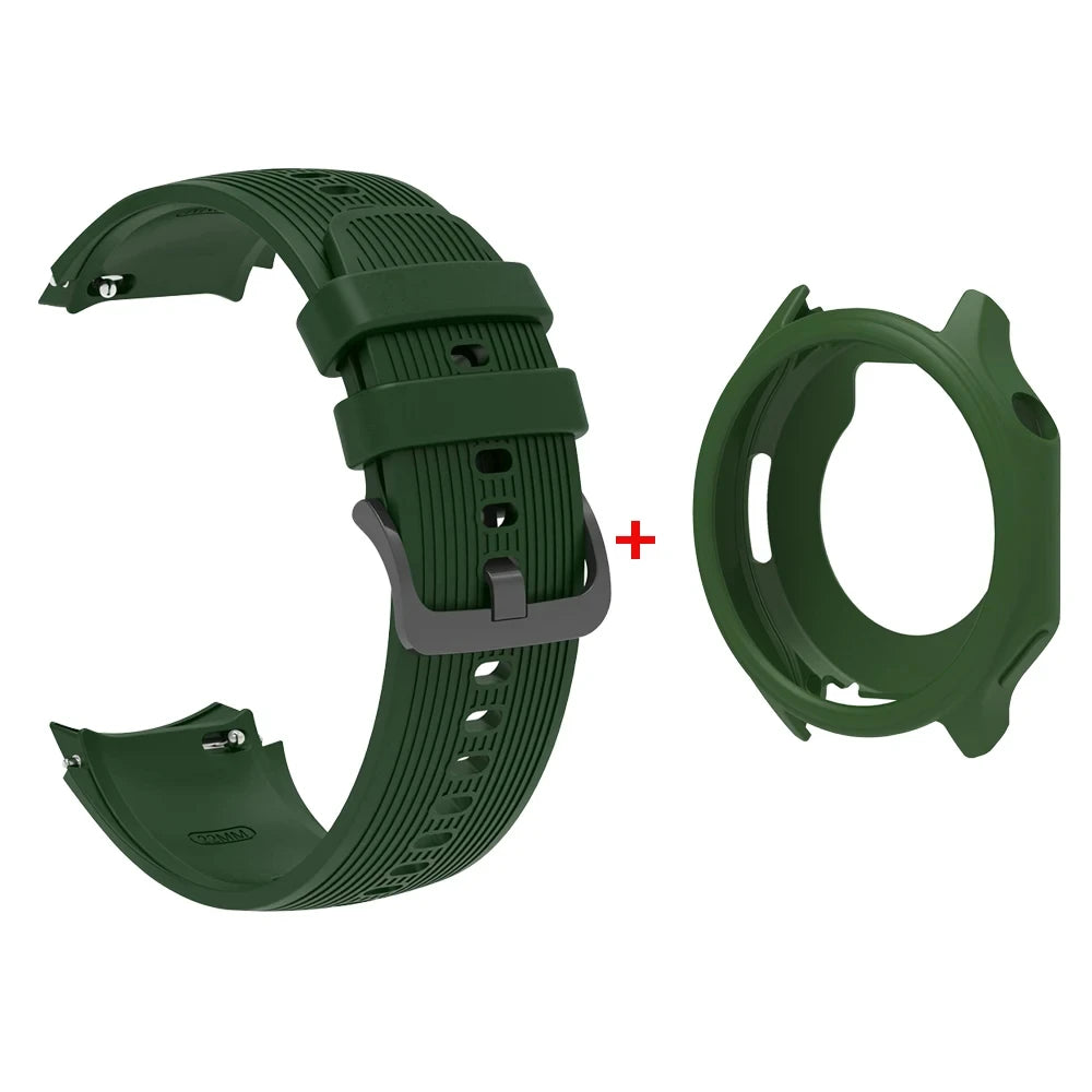 Silicone Watch Band & Case for OnePlus Watch 2/2R/3 & OPPO Watch X Peaceful Pleasures Health and Wellness Case Strap DeepGreen OPPO X Oneplus 2
