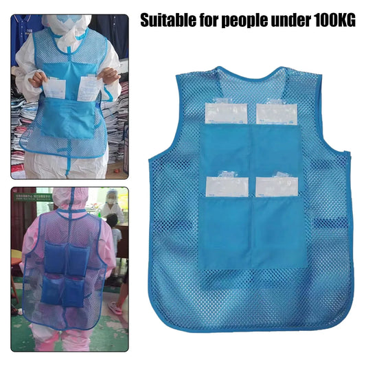 Summer Ice Pack Cooling Vest Ice Cube Ice Pack Vest Vest With 8 Ice Packs Heatstroke Safety Vest Clothing Jacket Peaceful Pleasures Health and Wellness