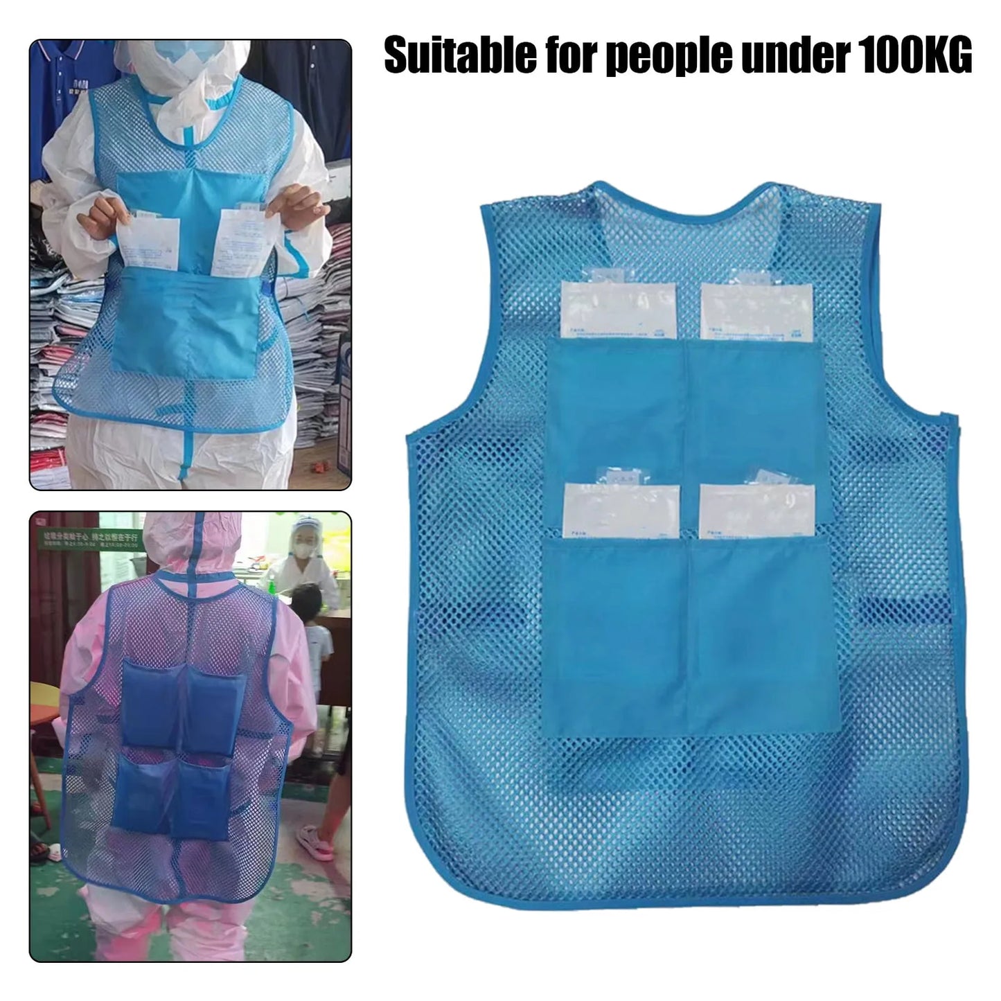 Ice Pack Cooling Vest with 8 Ice Packs – Summer Heat Relief