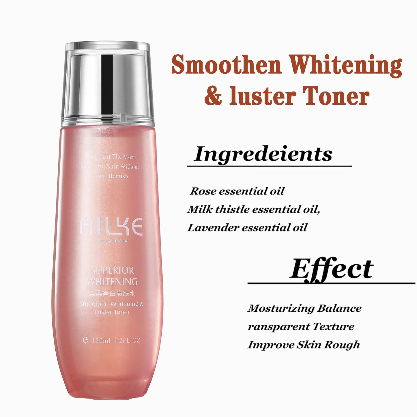 AILKE Rosewater Toner – Vitamin C Brightening & Moisturizing