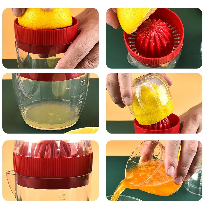 Manual Lemon & Citrus Squeezer with Lid & Pour Spout – Plastic Press Juicer