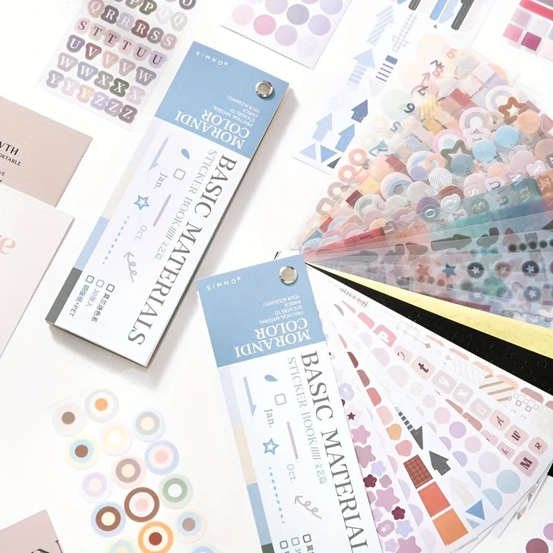 30 Sheets Rotatable Self-adhesive Stickers Morandi Series Including