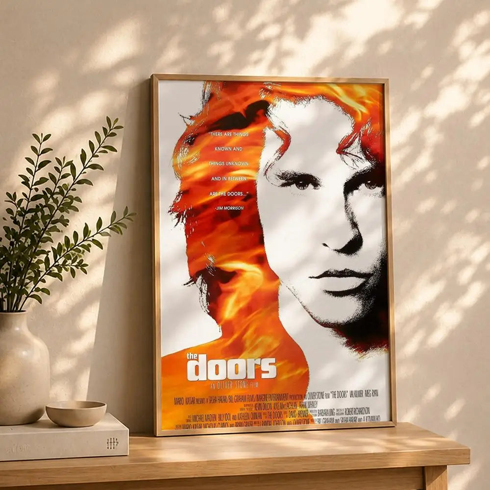 The Doors Band HD Self-Adhesive Waterproof Wall Poster Wall Art Poster Peaceful Pleasures Health and Wellness White14 30X40cmNoframe