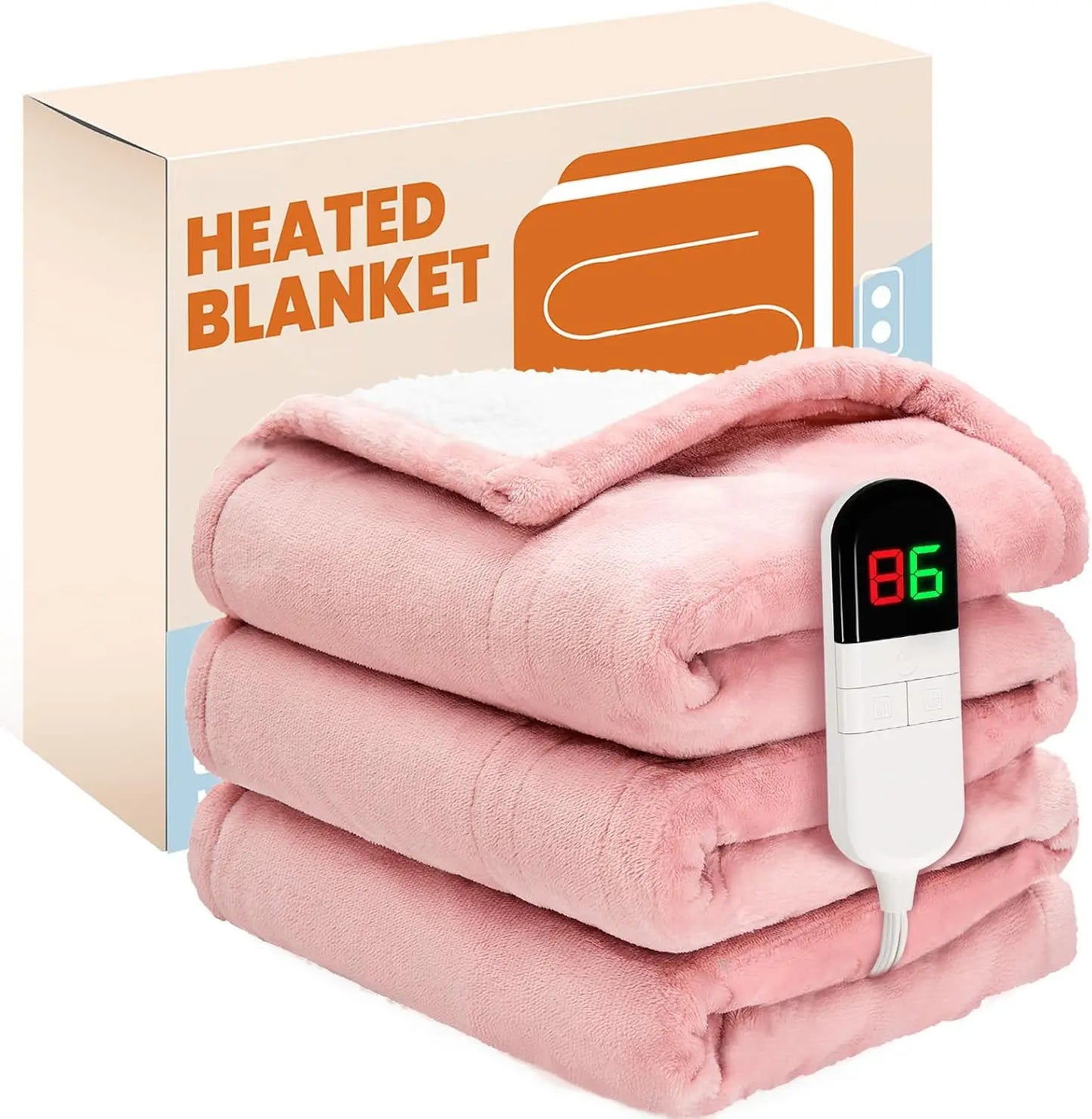 Electric Heated Blanket Twin Size 62x84 – Flannel Sherpa, 8 Heat Levels Electric Blanket Peaceful Pleasures Health and Wellness United States
