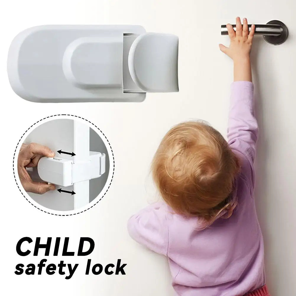 Snap-On Child Safety Door Lock – No Adhesive, Tool-Free